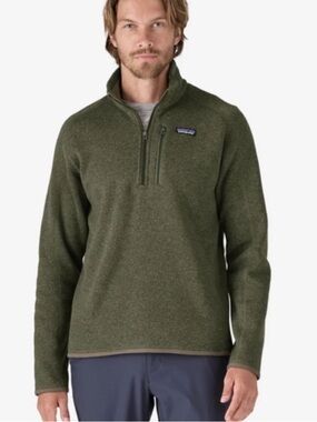 Patagonia Olive Green Half-Zip Fleece Pullover